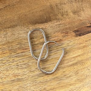 Grandes créoles argentées ovales