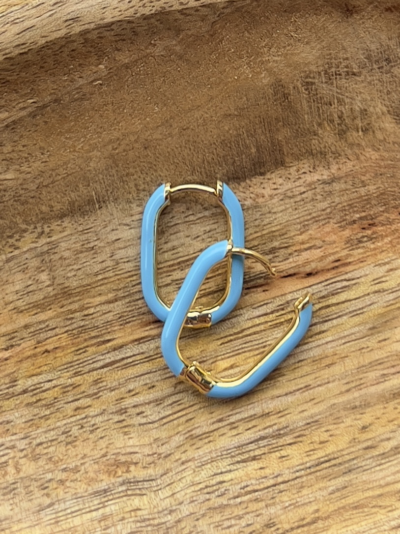 Créoles colorées effet bleu