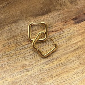 Créoles dorées carrées